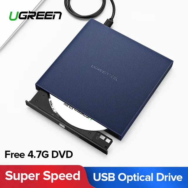 Best Price Ugreen USB Optical Drive External USB 2.0 CD/DVD-ROM Combo DVD RW ROM Burner for Dell Lenovo Laptop Windows/Mac OS USB DVD Drive