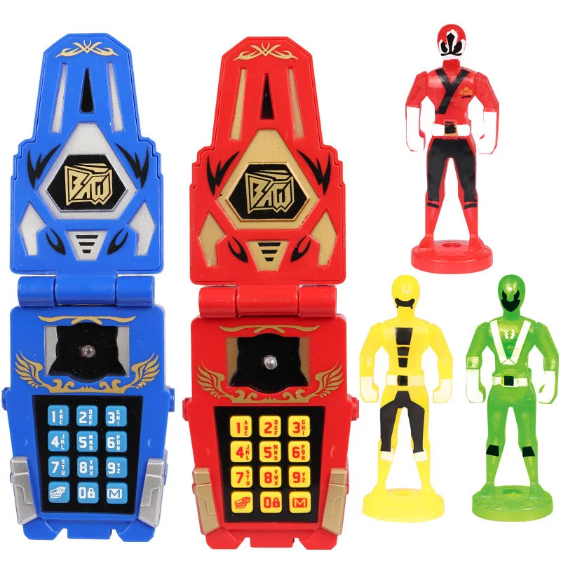 Dinosaur Rangers Morpher Mobile Phone Model with Action Figures Sound Light Early Education Toy for Children