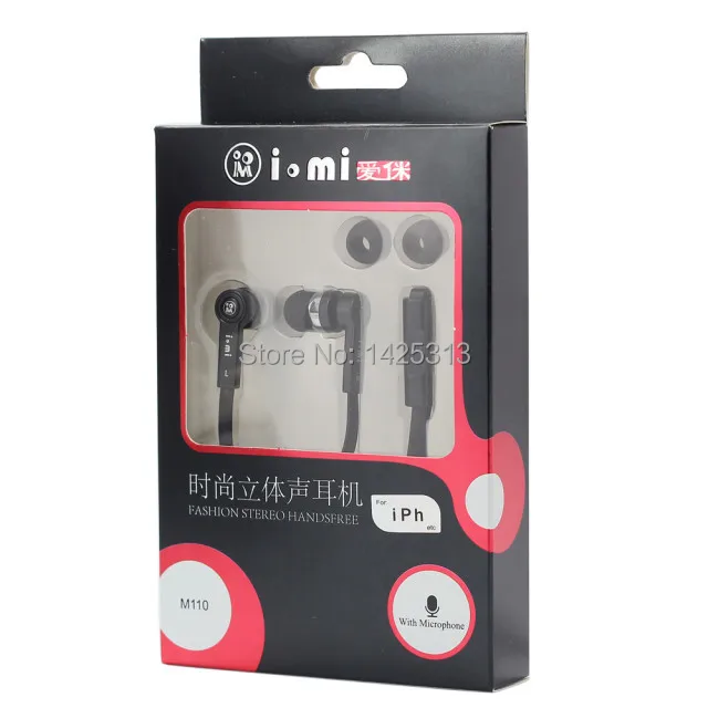 

500 pcs/lot New fashion langston M110 Stereo Earphones In-Ear with Hands-free and Microphone for iphone Samsung marshall