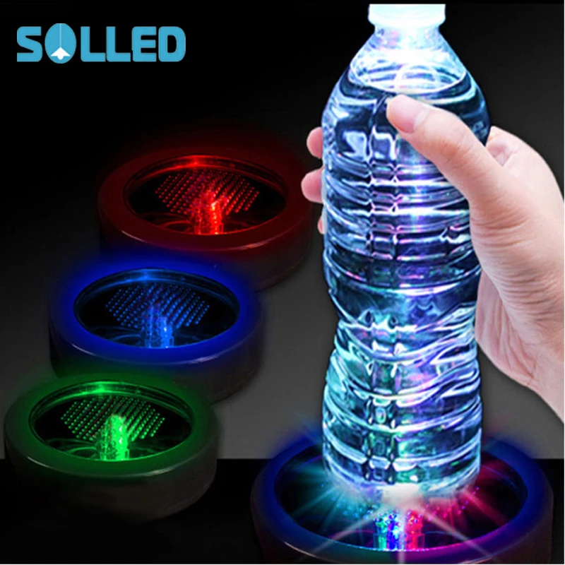 

SOLLED LED Coaster Color Change Light Up Drink Cup Mat Tableware Glow Bar Club Party