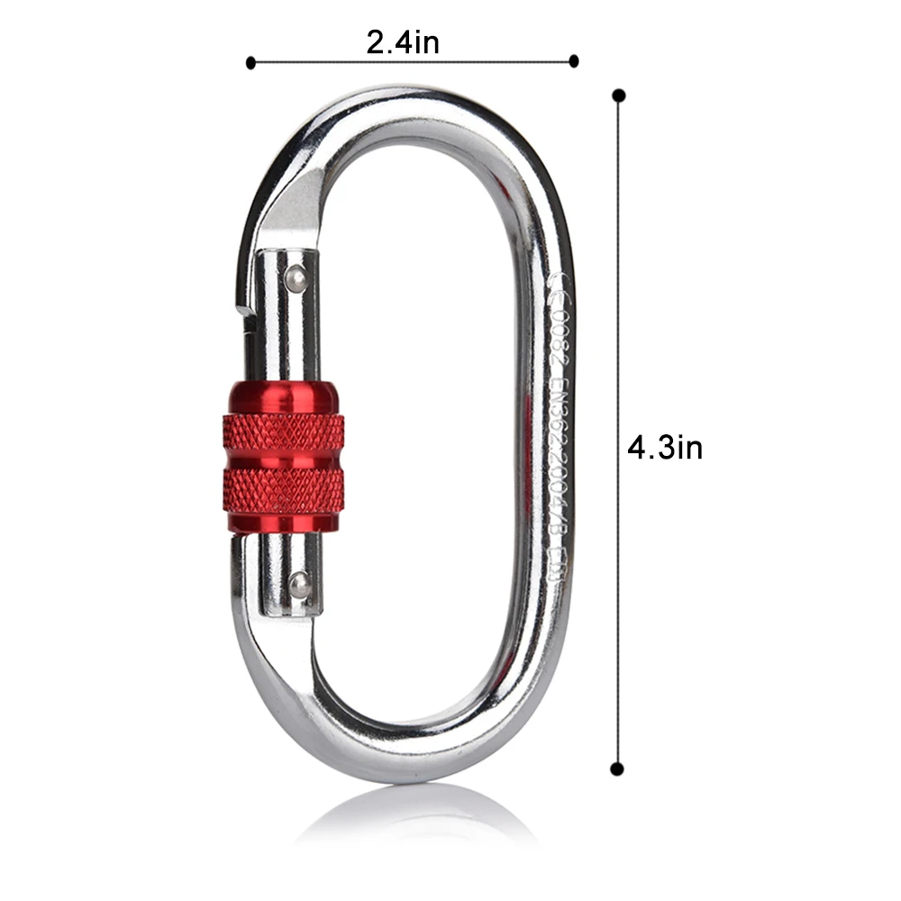 2 шт. в упаковке, уплотненный карабин, сверхпрочный стальной винтовой замок, защитный карабин, зажим для альпинизма, пешего туризма, йоги, гамака