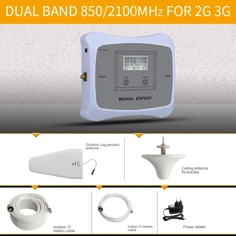 ATNJ умный настоящий ЖК дисплей 2g 3g CDMA 850 WCDMA 2100 MHz усилитель мобильного сигнала B5 B1