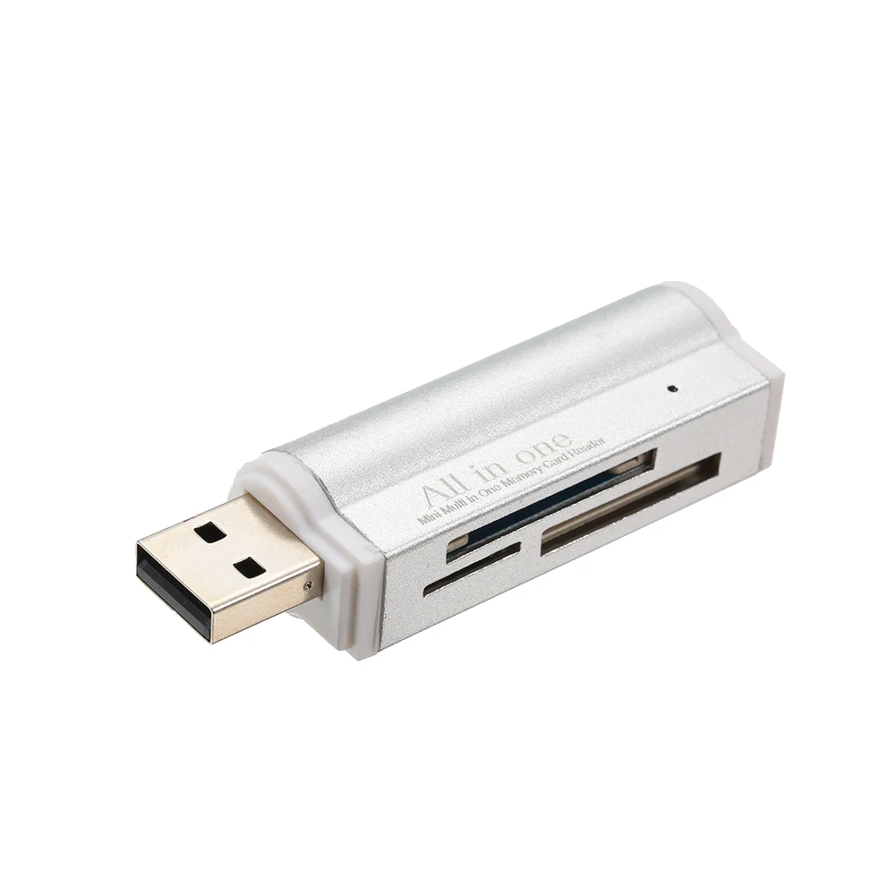 Мини Портативный все в одном Card Reader USB 2,0 для SD/TF/MS Duo/Micro MS (M2) /MS Pro Duo USB2.0 Картридер для настольного компьютера