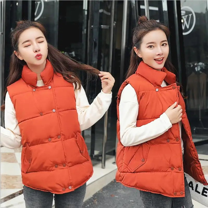 Waistcoat Women Vest 2019 New Vests Women Sleeveless Short Slim Thickening Warm Coats Female Jacket And Coat Black