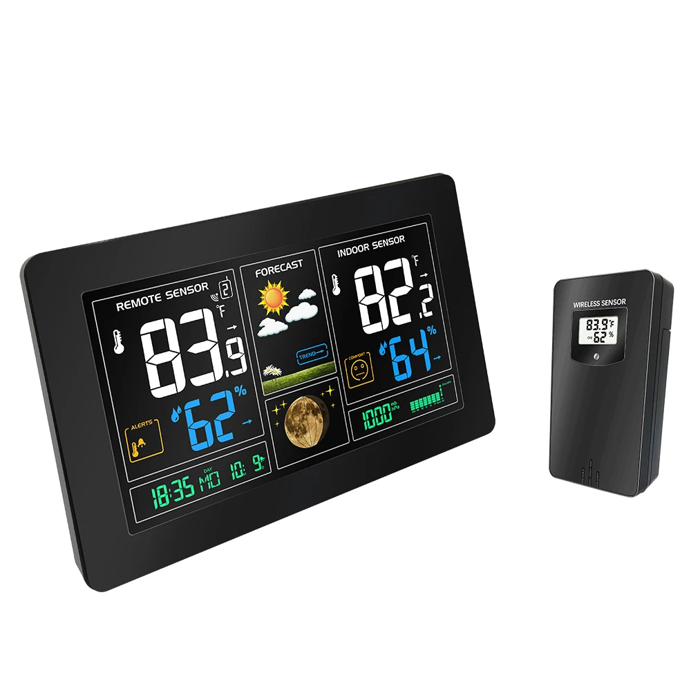 

Color Weather Station Forecaster with Temperature, Humidity,Digital Wireless Hygrometer Indoor Outdoor Thermometer