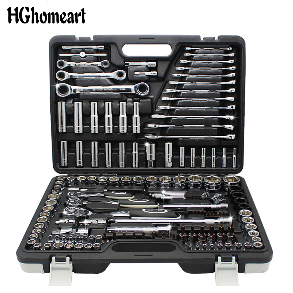 

HGhomeart 150Piece Professional Auto Repair Tool Set Combination Package Socket Wrench with Most Useful Mechanics Tools