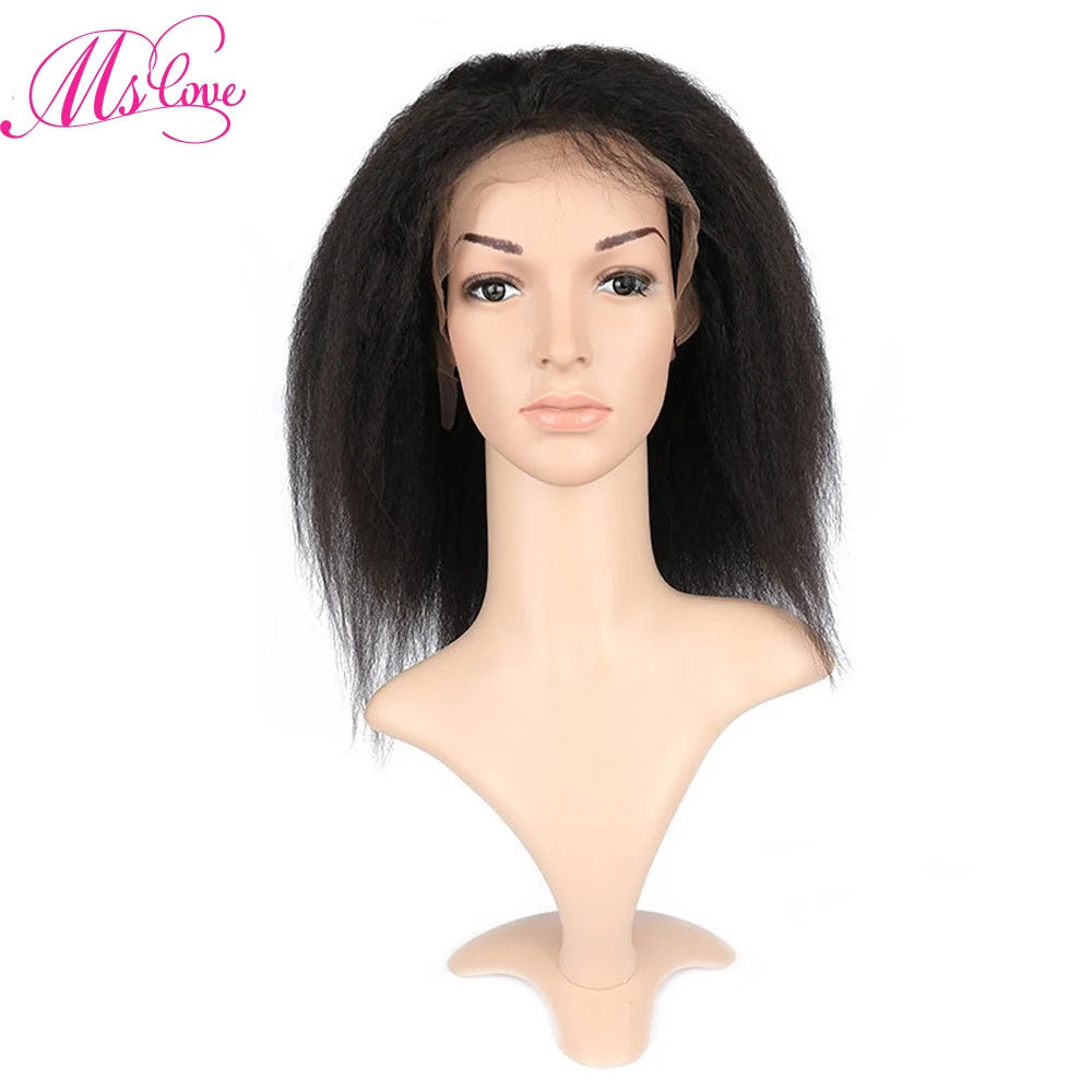 Ms Love Kinky Straight Wig Lace Front Human Hair Wigs With Baby Hair Yaki Brazilian Wig For Women Full Lace Wig Remy Hair