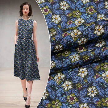 

New 100% Silk Crepe de Chine Printed Shirt T-shirt Dress Fabric Mulberry Designer Fabric