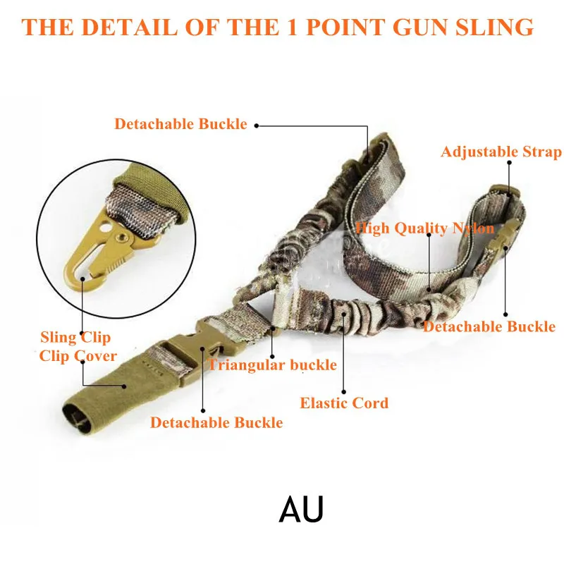 Регулируемая Военная тактическая США одна точка пистолет слинг игрушечный стрелковый пистолет веревка ремень быстрый выпуск Банджи винтовка плечевой ремень