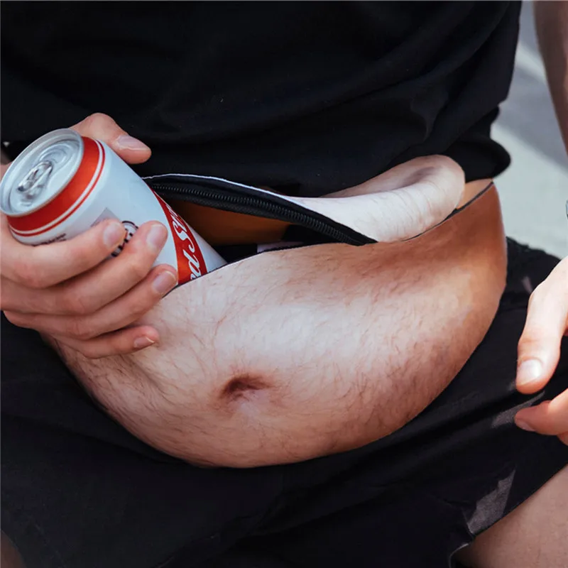 

Innovative False Beer Belly Wallet Pocket Waist Bag Anti Distortion Large Faux Leather PU Outdoor Bags