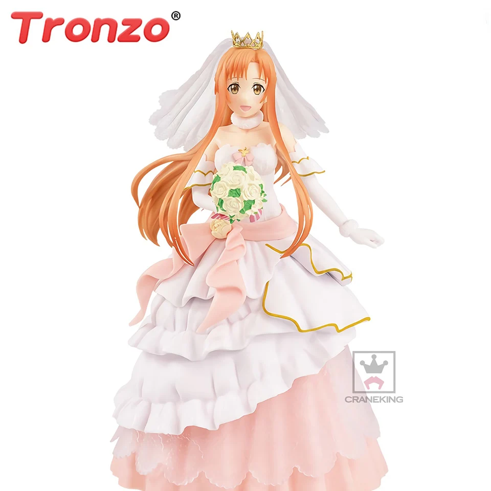 

Tronzo Original BANPRESTO EXQ Anime Sword Art Online Asuna Wedding PVC Action Figure Model SAO Yuuki Asuna Figurine Doll Toys