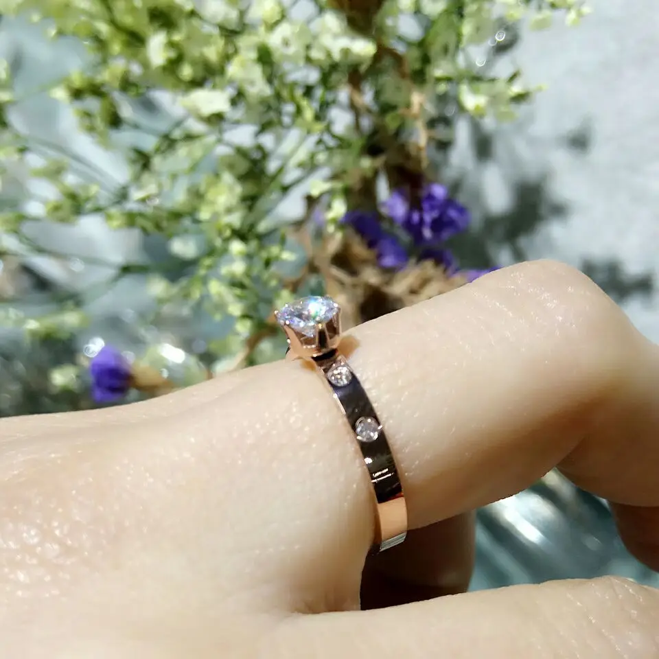 Мужские и женские кольца YUN RUO брендовые цвета розового золота с крупными