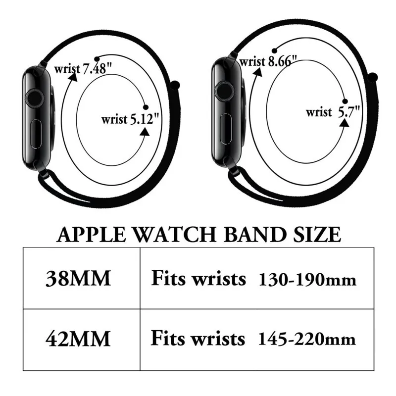 For Apple Watch iWatch Band 42mm 38mm Nylon Soft Breathable Sport Loop Adjustable Closure Wrist Strap for Apple Watch 3 2 1