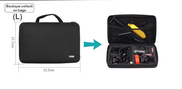 Аксессуары snowhu для GoPro для хранения мелких изделий, Камера Сумка Чехол Коробка Защитный чехол для спортивной экшн-камеры Go pro Hero 8 7 6 5 для Sj4000 сумки Коробка GP83 - Цвет: Large