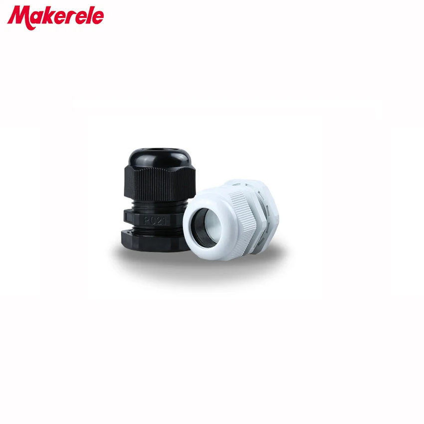 

10pcs/lots PG21 Black/white Plastic Nylon Waterproof Cable Glands Joints IP68 cable connector for 13-15mm cable