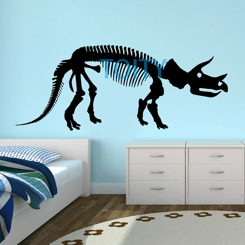 DINOSAUR TRICERATOPS SKELETON Wall Decal Boy Bedroom Vinyl Sticker Home Art Mural Decor