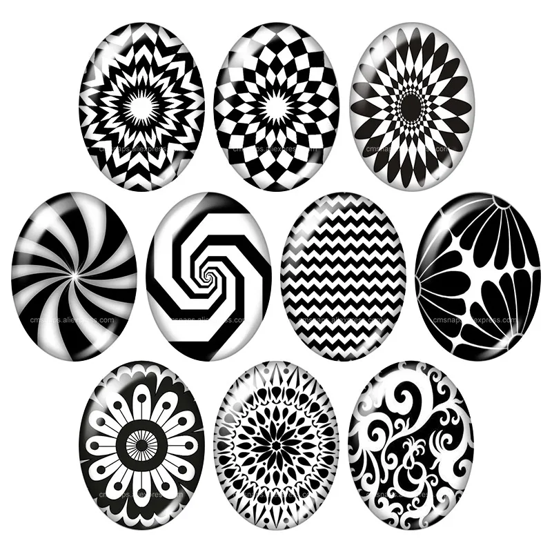 New Black patterns flowers 13x18mm/18x25mm/30x40mm mixed Oval photo glass cabochon demo flat back Jewelry findings TB0001 onwear 10pcs 13x18mm oval cameo cabochon ring base setting stainless steel blank ring bezel trays diy jewelry findings