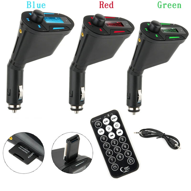 

KWOKKER Car MP3 Player Wireless FM Transmitter Modulator with USB SD MMC LCD With Remote Car MP3 Player Wireless FM Modulato