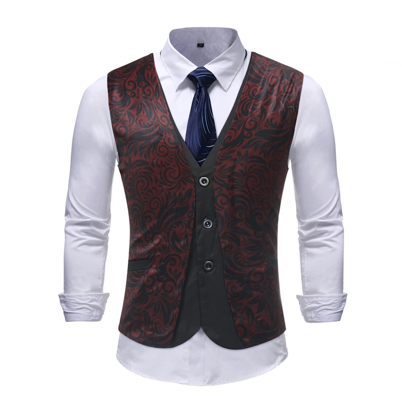 Wedding Waistcoats For Mens Baroque Gilet Costume Vintage Slim Fit