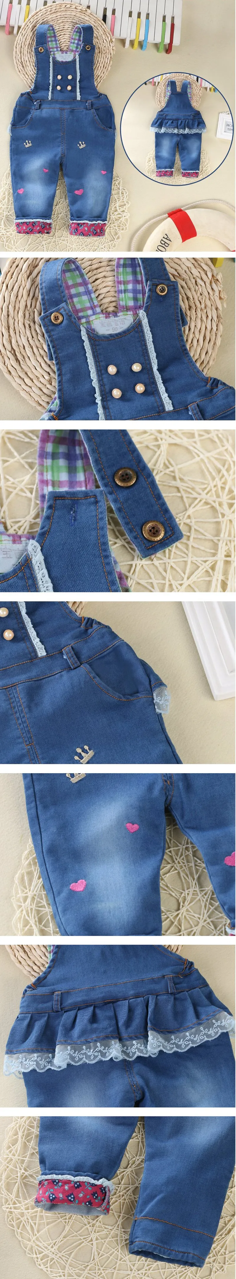 IYEAL/Одежда для маленьких девочек; весна г.; Bebe; джинсовые комбинезоны; кружевные комбинезоны; комбинезон для младенцев; джинсовые комбинезоны для малышей