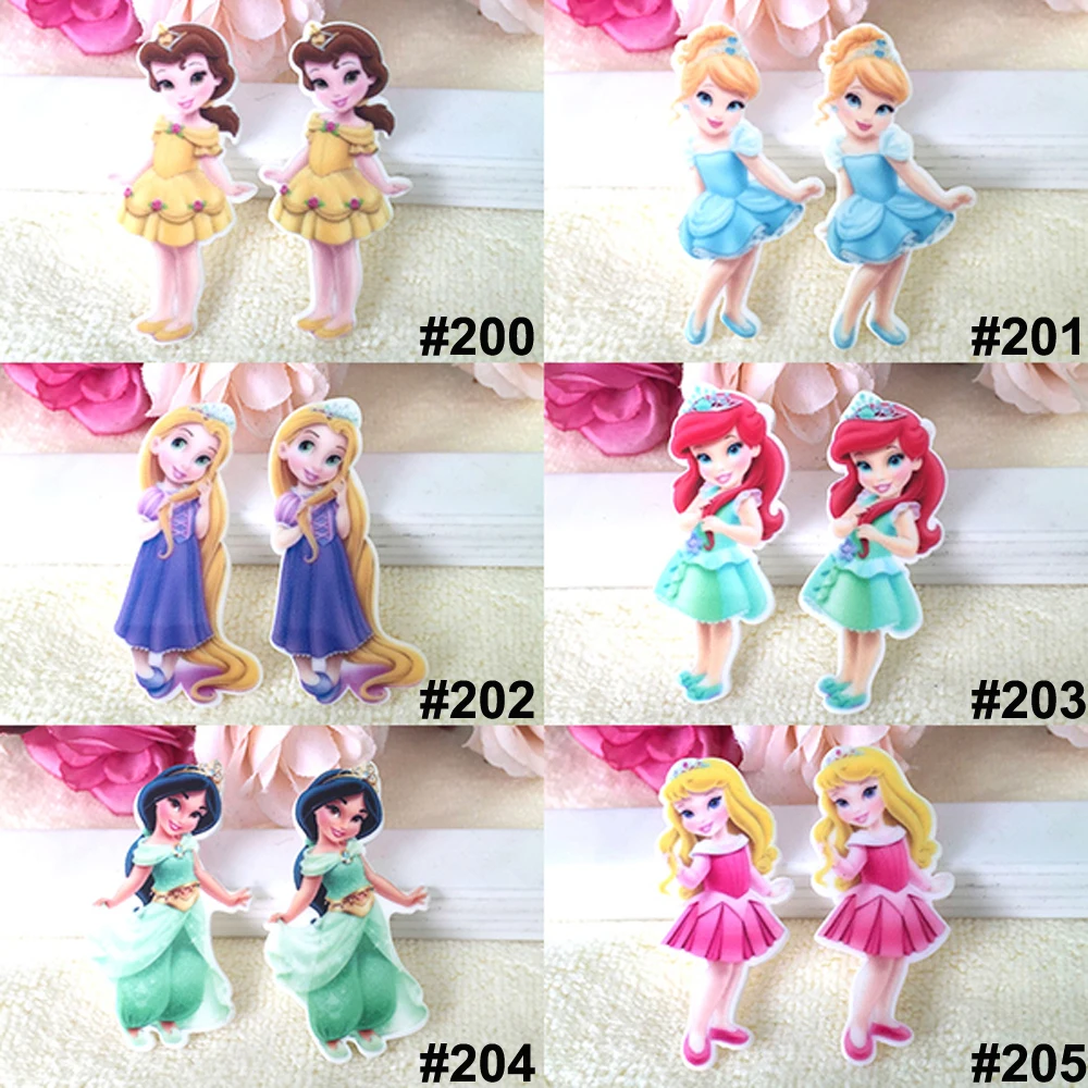 

60pcs Mixed Cartoon Beauty Princess Flatback Resin Varied Cute Girls Resin Cabochon DIY Craft For Home Decoration Accessories