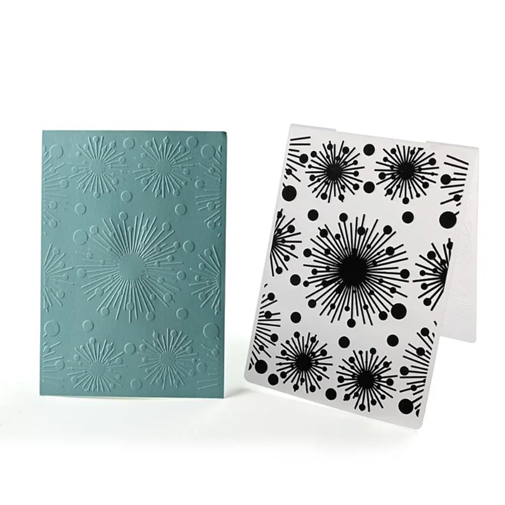 

Fireworks Holiday Plastic Embossing Folder DIY Craft Template Paper Cards Album Making Tool Embossing Folders
