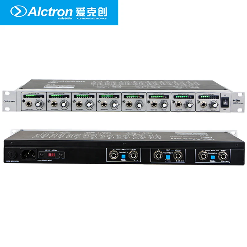 Alctron H8N headphone amplifier used in stage performance, studio recording