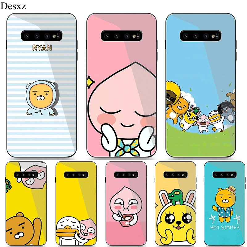 

Desxz Cell Phone Case Glass Kakao Case Glass for Samsung S7 Edge S8 S9 Plus Note 8 9 S10 Cover