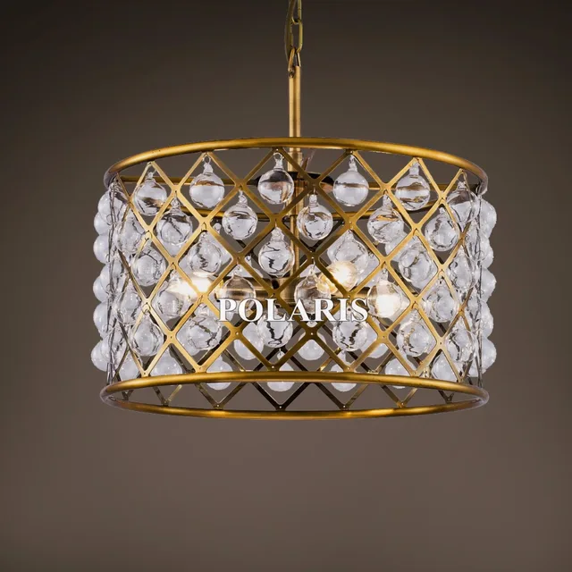 Vintage Crystal Chandelier Lighting Antique Brass Pendant Lamp Vintage Crystal Chandelier Lighting Antique Brass Pendant Lamp Chrome Hanging Light Chandeliers Lamp for Home Decor - Vintage Crystal Chandelier Lighting Antique Brass Pendant Lamp