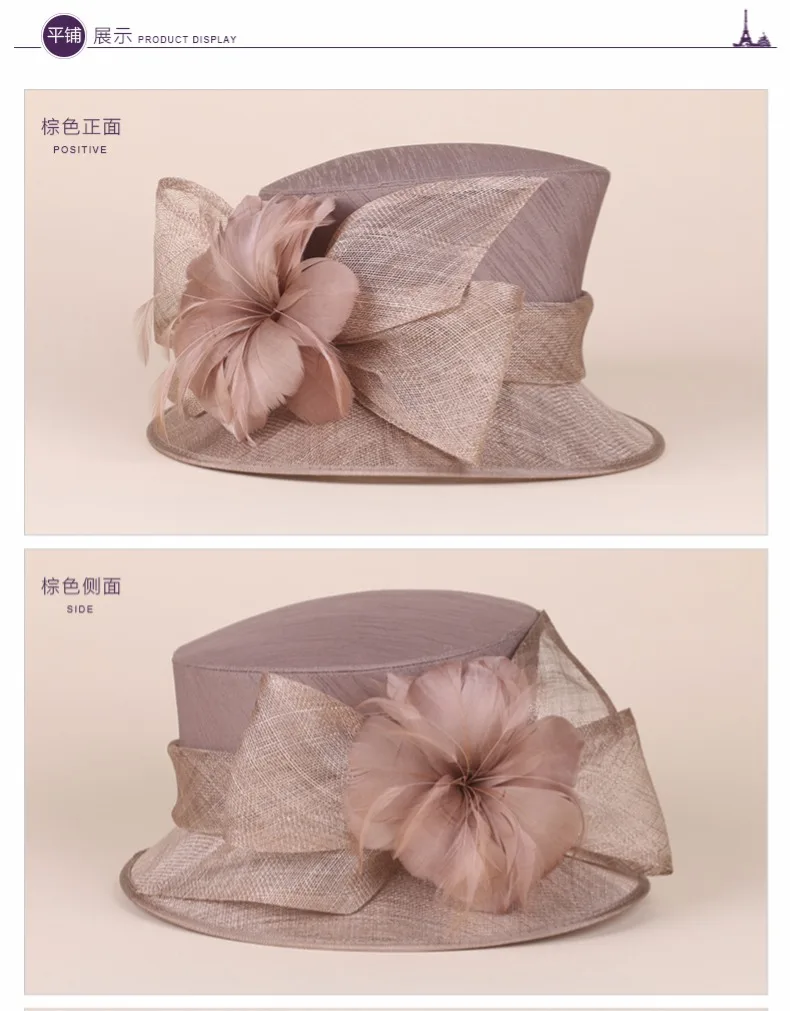 Chapéus de linho femininos elegantes, chapéus de