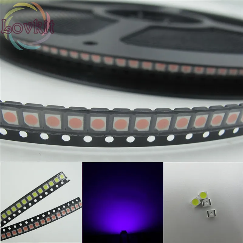 1000 шт PLCC 2 фиолетовый/UV LED 1210 3528 SMD светодиоды 3 0 V 400 410nm SMD/SMT чип лампы бусины|light