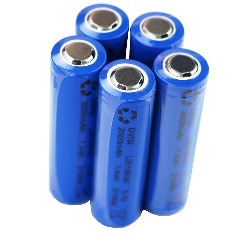 8Pcs/lot 18650 3.7V 2000mAh Li ion Rechargeable Battery Blue Full