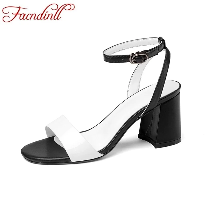 

FACNDINLL shoes 2018 fashion summer high heels shoes woman gladiator sandals black open toe square heel shoes ankle strap s