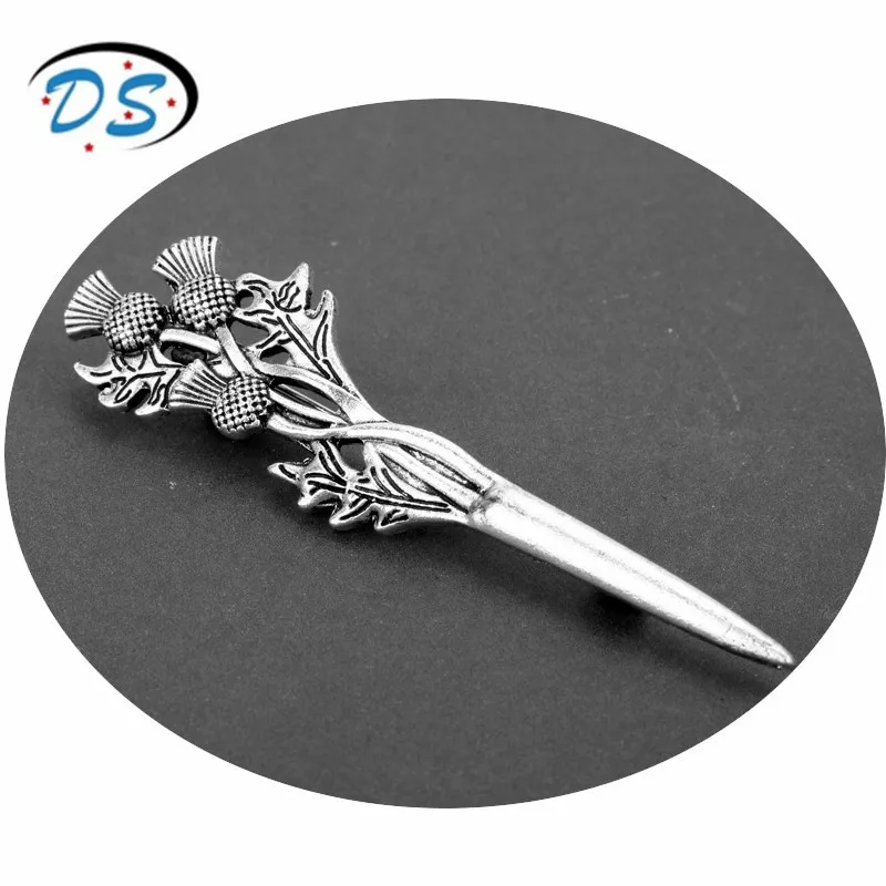 

dongsheng jewelry Vintage Brooches Pins Scottish Thistle Kilt Brooch or Cloak Pin Female Accessories badges broche