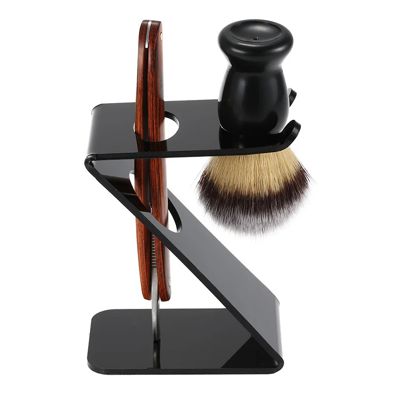 3 в 1 Мужские парикмахерские инструменты для бритья набор парикмахерская Складная прямая бритва + щетка для бритья + подставка + бритва набор