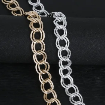 

1m/lot 19x17mm Gold/Rhodium Plated Aluminum Buckle Chian Necklace Chains for Jewelry Making