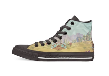 

Geometric Enjoy Nature Design breathable Casual High Top lace-up Canvas shoes sneakers For Drop shipping