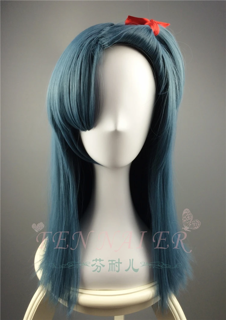 Dragon Ball Bulma зеленый парик для косплея синие короткие прямые волосы для лица хвост для взрослых