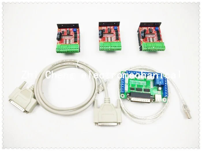 

3 Axis CNC Router Kit 3pcs TB6600 4.0A stepper motor driver 5 axis interface board Free shipping
