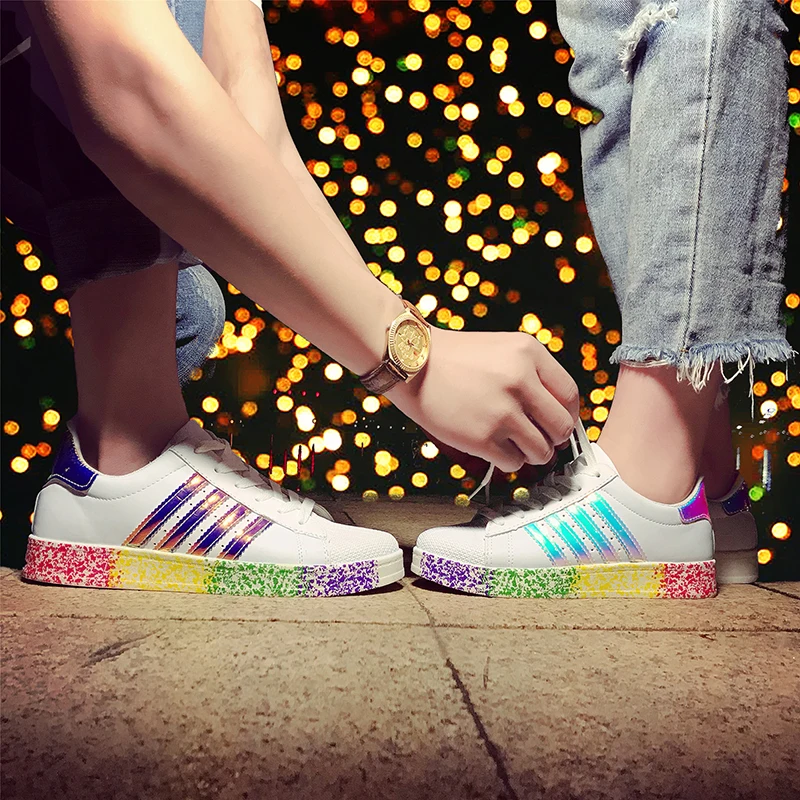 

2018 ladies shoes platform shoes sneakers women autumn shoes for women flats lace up breathable sport casual Reflective SF463
