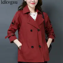 Модное Короткое женское пальто, весенне-осенняя куртка, новинка, корейский стиль, большой размер 4XL, повседневный однотонный плащ, ветровка, верхняя одежда V421