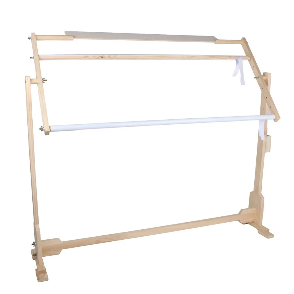 

32CT Cross Stitch Frame Floor Stand Wooden Embroidery Tapestry Hoops Max 100cm Hight Tools
