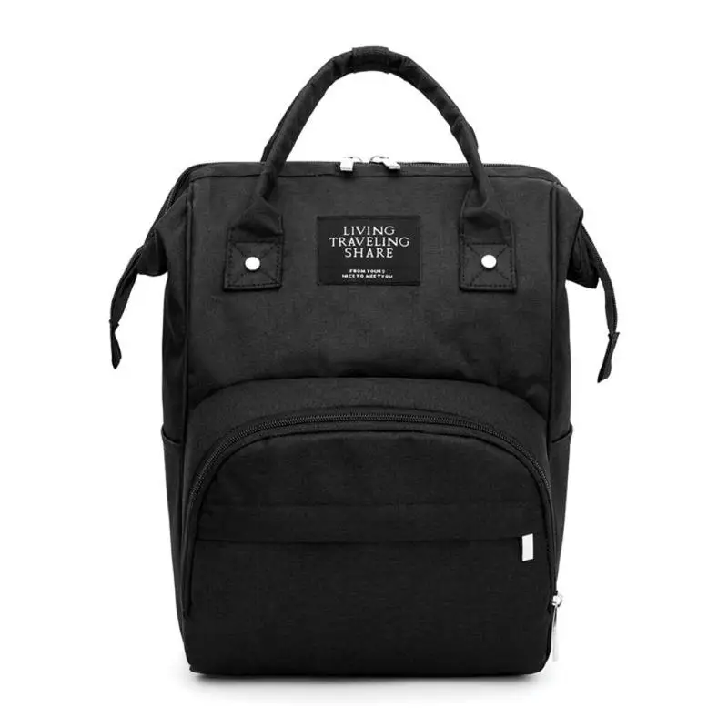Модный подгузник для мам, Большой Вместительный рюкзак для подгузников, дорожная сумка для ухода за ребенком - Цвет: Черный