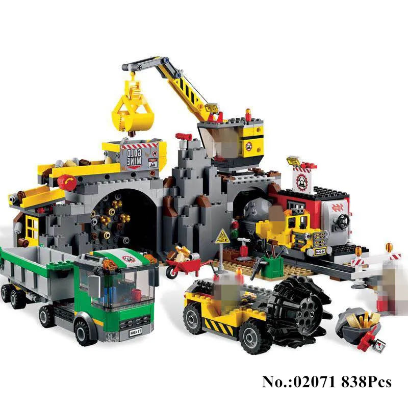 

H&HXY IN STOCK 02071 838Pcs The City Mine Set Assemblage Building Blocks Bricks Educational DIY Toys Christmas Gift lepin
