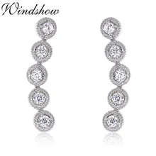 925 пробы серебро Пять круглые CZ уха альпинист, серьги со шпилькой, для Для женщин, ювелирные изделия для девушек, Orecchini Aros Aretes уха куртка oorbellen