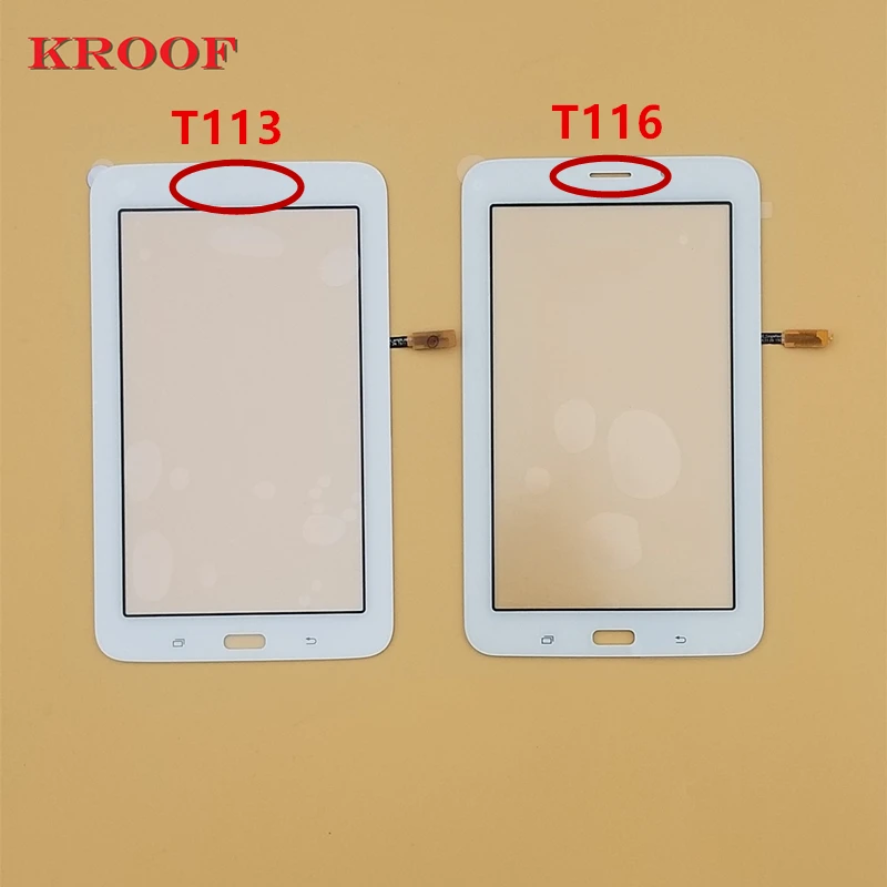 Kroof T116 T113 Сенсорная панель Замена для Samsung Galaxy Tab 3 Lite SM Сенсорный экран планшета
