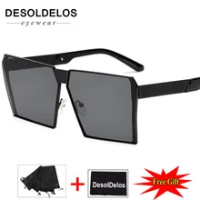 DesolDelos негабаритные мужские очки с квадратной оправой женские без оправы винтажные Восьмиугольные очки оправа металлические прозрачные линзы
