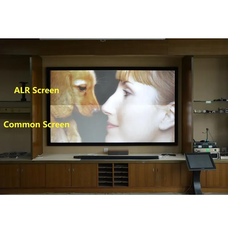 F2HALR 16:9 HDTV 4K 3D светильник против отторжения черный кристалл ультра тонкий фиксированная рамка проектор экран для нормальных проекторов