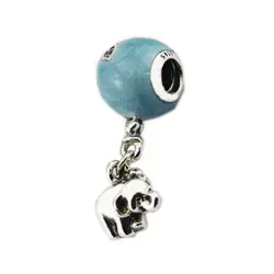 Подходит для браслетов Pandora Elephant & Blue balloon Dangle Charm Beads original 100% 925 пробы-серебро-ювелирные изделия Бесплатная доставка