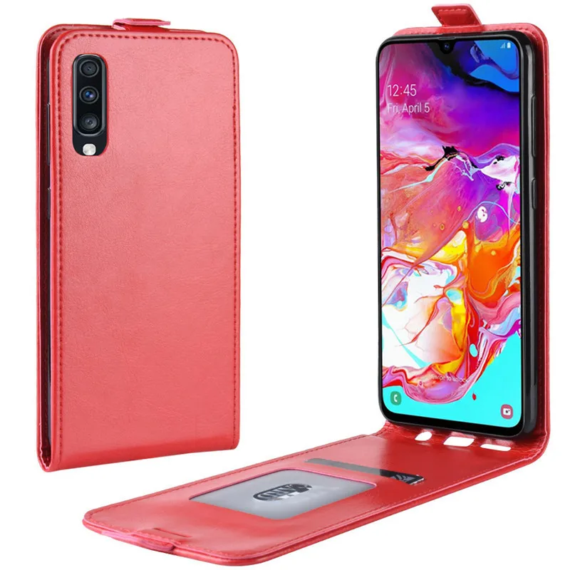 A70 винтажный кожаный+ Мягкий ТПУ силиконовый чехол для Galaxy A 70 чехол для телефона s сумки держатель для карт чехол для samsung Galaxy A70 сумки - Цвет: Красный